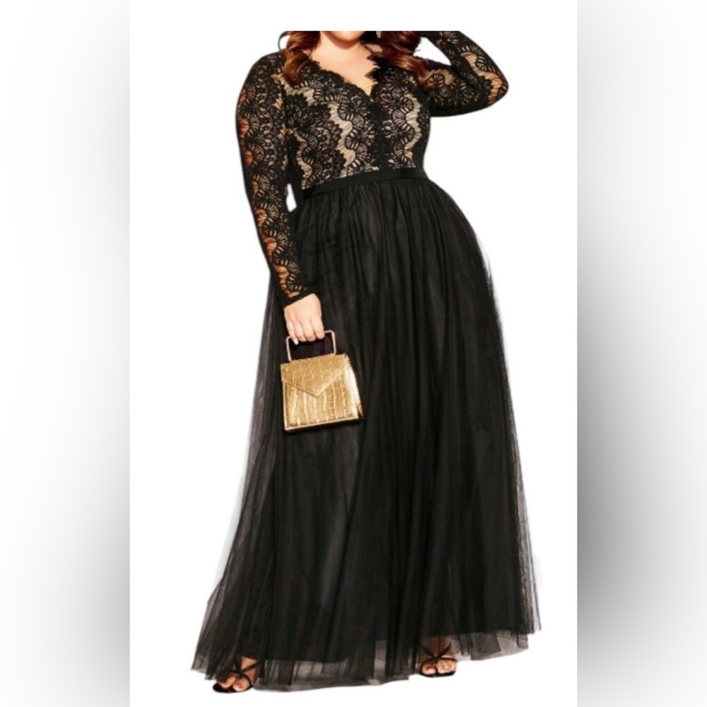 City Chic dress Rare Beauty Maxi black size XXL 24